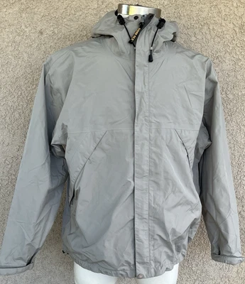 Cabela's Gore-Tex Gris Exterior Capucha Cremallera Lluvia Pesca Chaqueta Abrigo Para Hombre Grande Foto 1 de 4