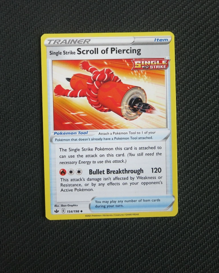1x Single Strike Scroll of Piercing 154/198 Chilling Reign Pokemon TCG Card - Image 1 of 1