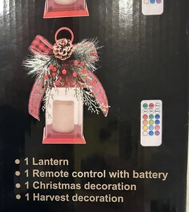 LED Color Changing Lantern with Decorations-1 christmas/ 1 Autumn- remote-NEW - Picture 1 of 4