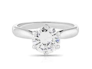 Solitaire Diamond Ring 3.30g Round Brilliant Cut Diamond G VVS2 1.50ct Size: J - Picture 1 of 3