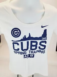 Chicago Cubs Shirt Women's Small Nike Spring Training 2019 Arizona White MLB - Picture 1 of 5