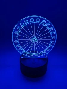 Ferris Wheel 3D Night Light 7 Colour Changing LED Light Touch Table Lamp New ! - Picture 1 of 7
