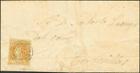Recutita E León. Storia Postal. Busta 52. 1861. 4 Quarti Amarillo. Speck Del