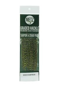 Metz Hackle Tarpon/Crabe Pack - Grizzly/Olive
