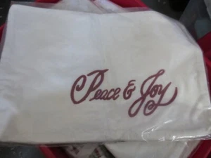 POTTERY BARN Peace and Joy Velvet Lumbar Pillow Cover 14'' x 20'' NIP - Picture 1 of 5