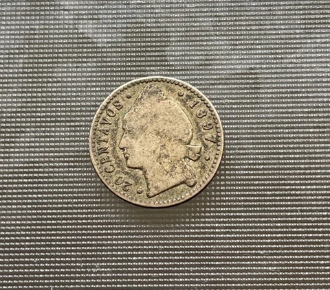 1897 Dominican Republic 20 Centavos - Silver Cover