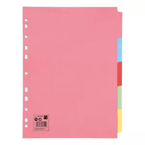 5-20 Subject File Filing Dividers Folder - Multi Colour A4 Punched Index Sheets - Picture 1 of 10