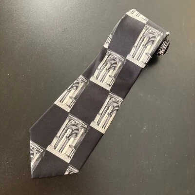 Corbata Museo Metropolitano de Arte 100 % seda arco negro/blanco, accesorio elegante Foto 1 de 4