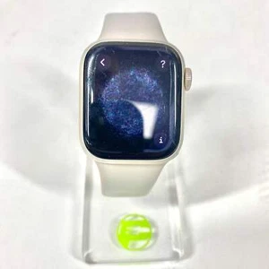 Apple Watch Series 8 41MM Silver Aluminum Gray Sport Band MP6V3LL/A - Picture 1 of 15