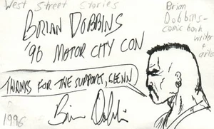 Brian Dobbins Comics Artist Writer West Street Autographed Signed Index Card - Imagen 1 de 1