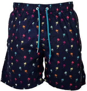 HAPPY SHORTS Herren Badeshorts Strandshorts Shorts Badehose Palm Tree S - XXL - Picture 1 of 2