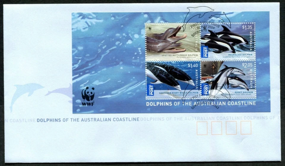 AUSTRALIA - 2009 'DOLPHINS OF THE AUSTRALIAN COASTLINE' Miniature Sheet First... - Image 1 of 1