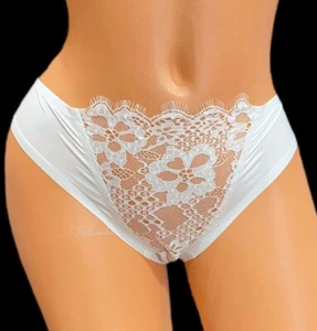 Sexy Tanga Panty Blanco Pequeño Victoria's Secret Dream Angels Detalle Encaje Transparente  - Imagen 1 de 4