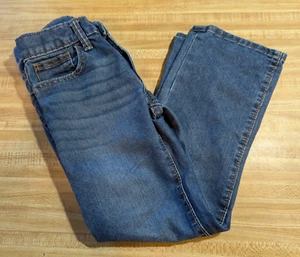 Old Navy Boys Size 6 Cotton Blend Straight Bulit-In-Tough Blue Denim Jeans - Picture 1 of 3
