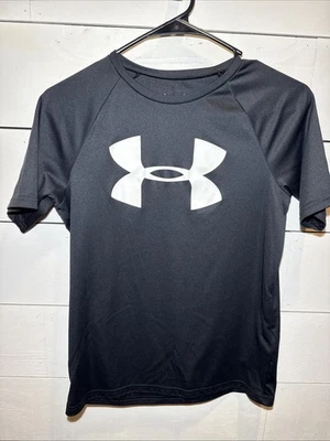 Boys Under Armour, Youth Large, Loose Fit, Heatgear, Short Sleeve Shirt, Black - Image 1 of 4