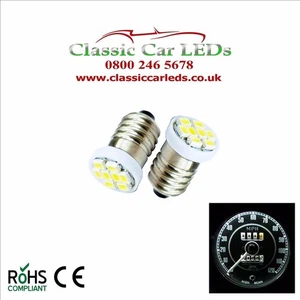 Triumph TR6 White Gauge 10 x LED Bulbs Upgrade kit GLB987 E10 MES 987 - Picture 1 of 1
