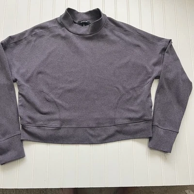 Zobha Women's Purple Athletic Semi-Cropped MockNeck Sweatshirt Size S Pockets - Image 1 of 4
