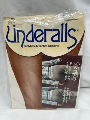 Vintage Underalls Pantyhose Size CD Beige Brief Nude Legs Reinforced Toe NOS 310 - Image 1 of 4