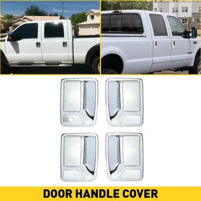 Para 99-16 Ford F250 F350 F450 Super Duty 4X Cromo Manija Puerta Cubierta Accesorios Foto 1 de 4