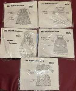 Lot Of 5 Vintage Doll Kit Cloth Baby Fabric/pattern by The PATCHMAKERS - Picture 1 of 12