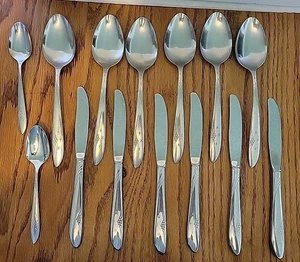 14 Pieces Vtg Stanhome Deluxe Oneida Atomic Starburst Stainless Flatware - Picture 1 of 4