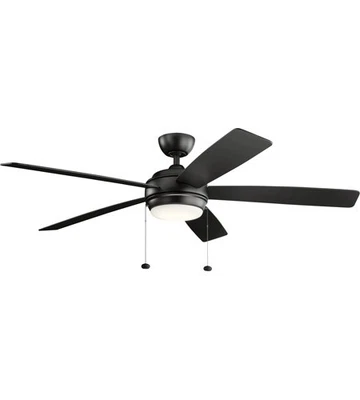 Kichler Lighting 330180SBK Starkk Indoor Ceiling Fan Satin Black - Image 1 of 4