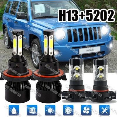 For Jeep Patriot Sport Utility 2.0L 2.4L 2010-2017 LED Headlight Fog Light Bulbs - Image 1 of 4