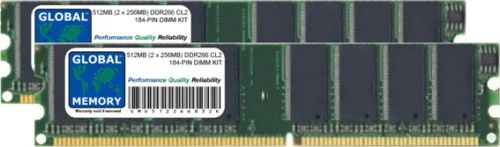 512MB (2 x 256MB) DDR 266MHz PC2100 184-PIN DIMM MEMORY RAM KIT FOR DESKTOPS/PCS - Image 1 of 1