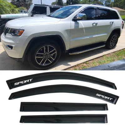 Fits 14-23 Jeep Cherokee Window Visors Smoke Rain Sun Shade Guard w/ SPORT Foto 1 de 4