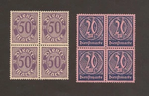 GERMANY Dienst 2 blocks x 4 MNH Postage Due Lot Deutsches Reich - Picture 1 of 1