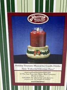 San Francisco Music Box Christmas Musical Jar Candle Holder 8 Songs Base Only - Picture 1 of 6