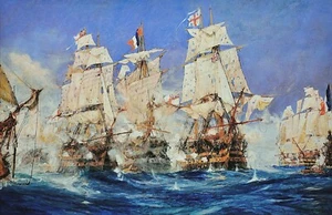 Schlacht von Trafalgar Gemälde von Charles Edward Dixon - Bild 1 von 3