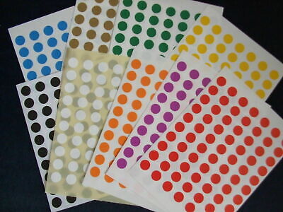 630 Small Round Mixed Coloured Dots Circles Stickers Labels Spots Planner Chart  • 1.99£