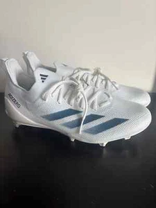 NEW SM Adidas Adizero Electric + Football Cleats White Navy IH0540 Size 11.5 - Picture 1 of 8
