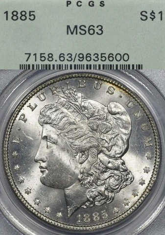 1885 $1 PCGS MS63 OGH Morgan Silver Dollar Cover