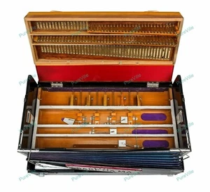 Exclusive Concert Quality 9 Scale Changer Portable Indian Teak Harmonium & Bag - Picture 1 of 14
