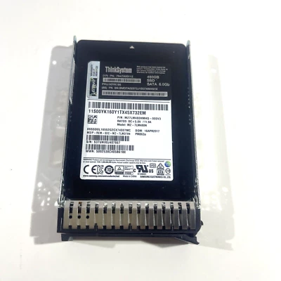 00YK195 LENOVO SAMSUNG 480GB 6G SATA 2.5" SSD MZ-7LM480N W/ CADDY - Image 1 of 4