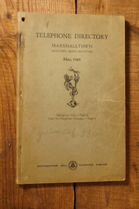1948 Marshalltown Iowa Bell System Phone Directory Book - Picture 1 of 1