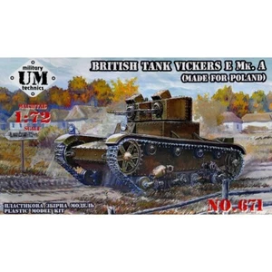 UMT 671 Kit Modelo Plástico Escala 1:72 Vickers E Mk.A Tanque Británico, Pistas de Goma - Imagen 1 de 13