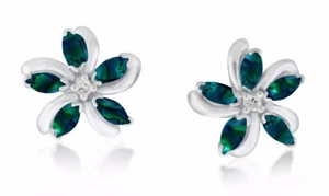 Natural Alexandrite Diamond 14K Gold Earring Comes With Certificate - Picture 1 of 6