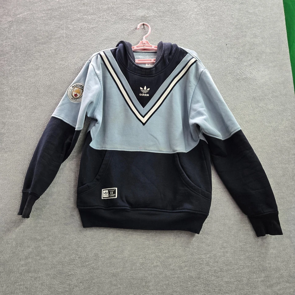 Sudadera Manchester City Mujer XL Azul Colorblock Sudadera con Capucha Adidas Trifolio LEER Foto 1 de 4