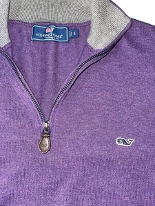 VINEYARD VINES by Shep & Ian Pullover Herren S Lila Quarter Zip Preppy - Bild 1 von 6