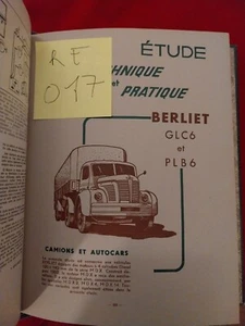 REVUE TECHNIQUE BERLIET Camion GLC 6 Berliet Autocar PLB 6 Moteur MDX 6.35 - Picture 1 of 12