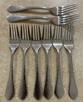 Bon Chef 18/8 Stainless Steel Reflections Pattern Lot Of 6 Salad Forks - Image 1 of 4