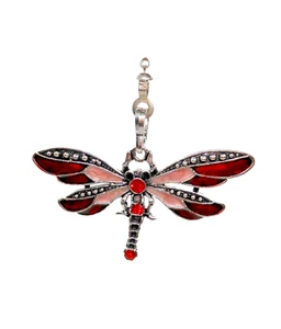 Dragonfly Ceiling Fan Light Pull-Pink & Red - Picture 1 of 3