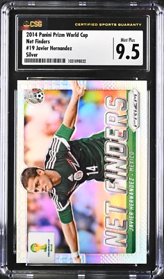 2014 Prizm World Cup Javier Hernandez Net Finders Silver Refractor Mexico CSG - Image 1 of 2