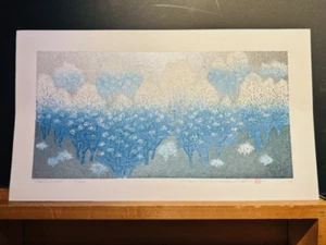 Escena de árbol estampado en madera NAMIKI HAJIME 159 limitada a 200 Japón 28x49,5 cm 2022 - Imagen 1 de 24