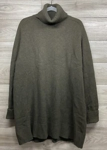 JOSEPH Roll Neck Sweater Tunic Wool Green Cozy Casual Comfort - Picture 1 of 11