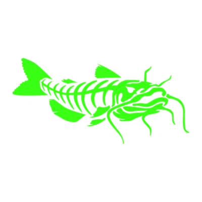 Calcomanía de vinilo esqueleto de bagre elige tamaño y color Foto 1 de 4