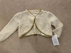Just One You Made by Carters Toddler Girls Gold Cardigan 12 Months NWT